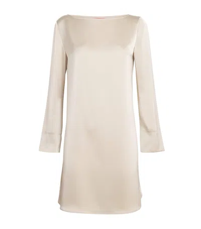Max & Co Satin Mini Dress In White