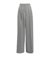 Max & Co Satin Pleated Wide-leg Trousers In Gray