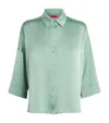 Max & Co Satin Shirt In Green