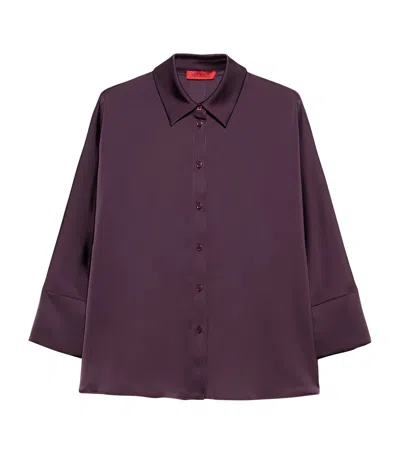 Max & Co . Satin Shirt In Purple