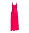 Max & Co Maxco. Satin Bias Cut Slit Maxi Dress In Red