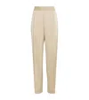 Max & Co Satin Straight Trousers In Neutral