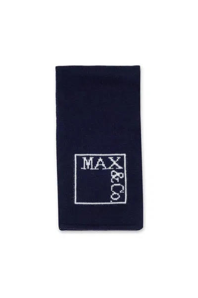 Max & Co Kids' Scarf With Logo In Blue
