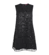 Max & Co Sequin Check Mini Dress In Black