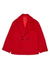Max & Co Shaved Wool Double-breasted Caban Coat In Red