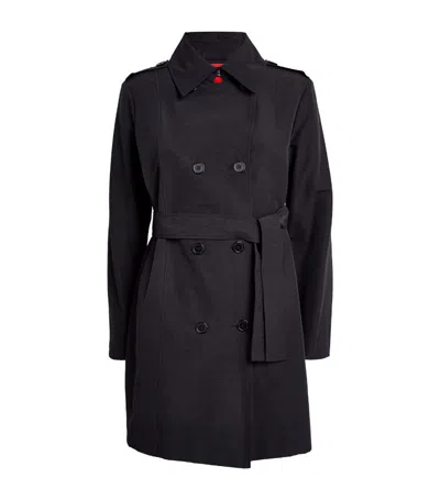 Max & Co Short Belted Trench Coat In Black