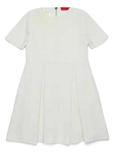 Max & Co Kids' Short-sleeve Midi Dress In White