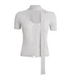 Max & Co Short-sleeve Scarf Cardigan In White