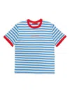 Max & Co Striped Logo T-shirt In Blue