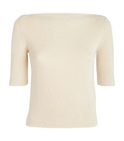 Max & Co Short-sleeve Sweater In Beige