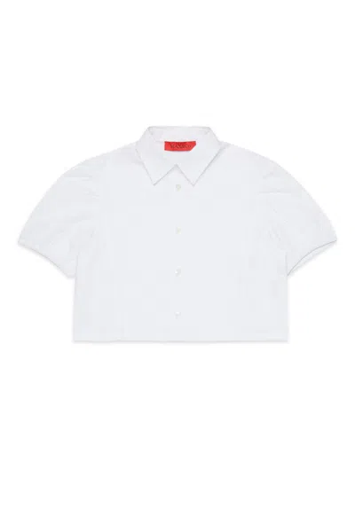 Max & Co Kids' Short-sleeved Shirt With Logo In White