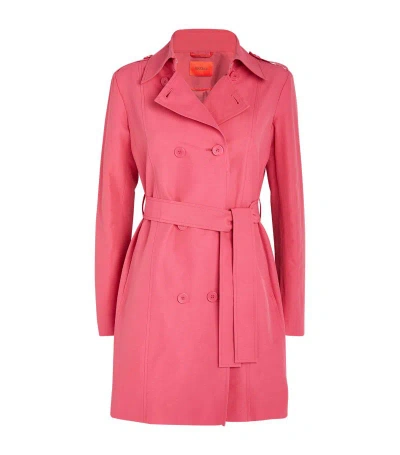 Max & Co Short Trench Coat In Pink