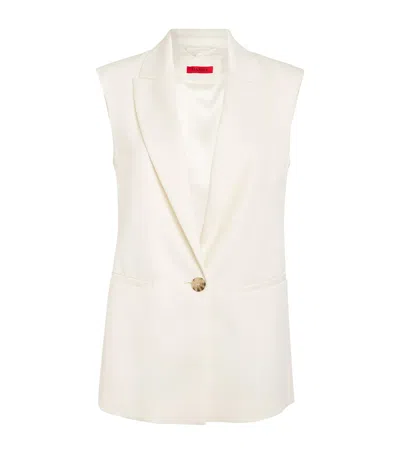 Max & Co Sleeveless Blazer In White