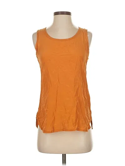 Pre-owned Max & Co Sleeveless Silk Top Orange Scoop Neck Tops