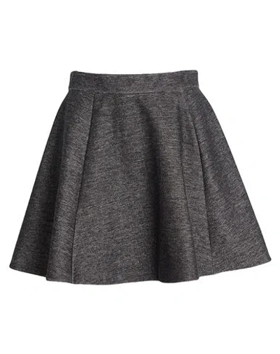 Max & Co . Slogan Woman Mini Skirt Charcoal Size Xl Cotton, Elastane In Gray