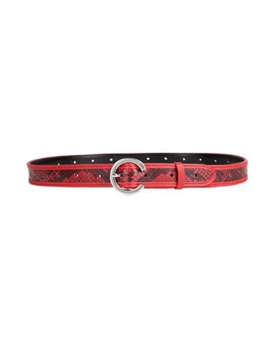 Max & Co . Snakebelt Woman Belt Red Size 39.5 Cow Leather