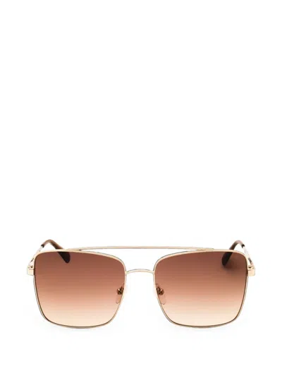 Max & Co Square-frame Double-bridge Sunglasses In Gold