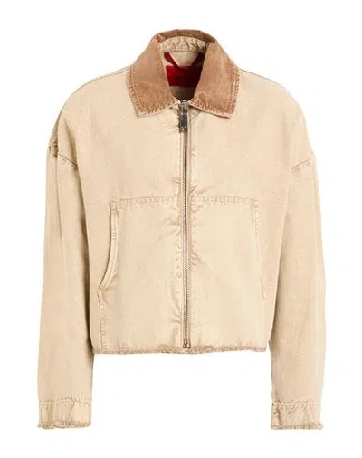 Max & Co . Stante Woman Jacket Sand Size 8 Cotton In Beige