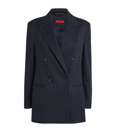 Max & Co Stitch-detail Blazer In Blue