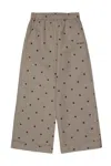 Max & Co Straight Pants In Polka Dot Houndstooth In Brown