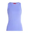 Max & Co Stretch-cotton Ribbed Tank Top In Blue