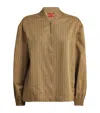 Max & Co Stripe Bomber Jacket In Brown