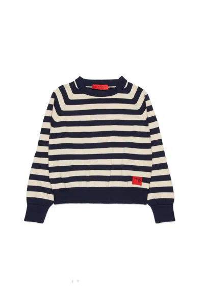 MAX & CO STRIPED CREWNECK PULLOVER WITH LOGO