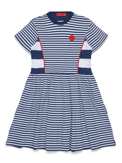 Max & Co Kids' Striped Dress In Blue