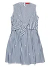 Max & Co Abito Disco In Popeline A Righe In Blue