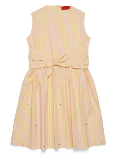 Max & Co Kids' Striped Dress In Yellow
