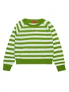 Max & Co Striped Knitted Jumper In Green