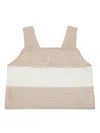 Max & Co Perforated Stripes Knit Top In Neutrals