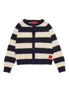Max & Co Striped Logo Cardigan In Multi