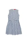 Max & Co Abito Disco In Popeline A Righe In Blue