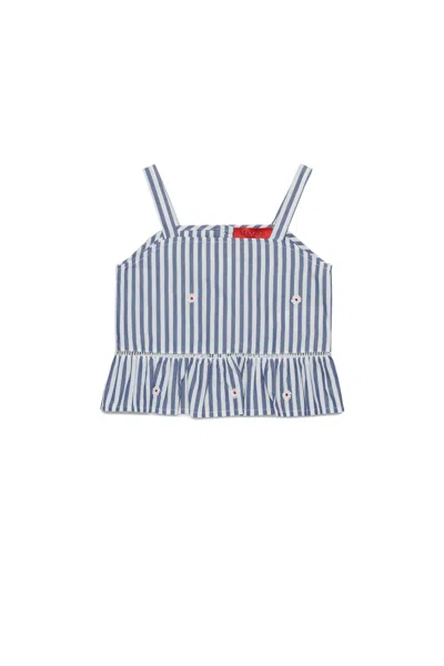 MAX & CO STRIPED POPLIN SHOULDER STRAPS SHIRT