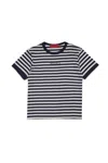 Max & Co Logo-embroidered Cotton T-shirt In Blue