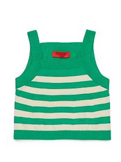 Max & Co Kids' Striped Logo-detail Knitted Top In Multi