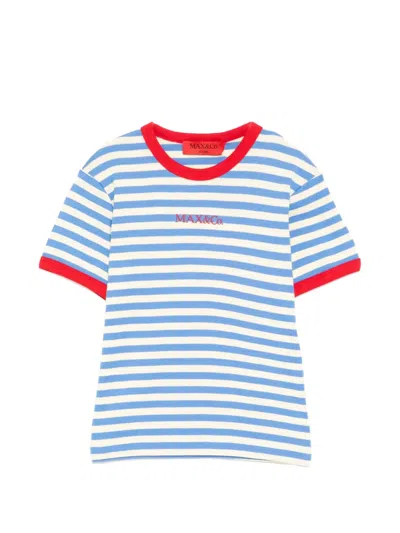 Max & Co Kids' Striped T-shirt In Blue
