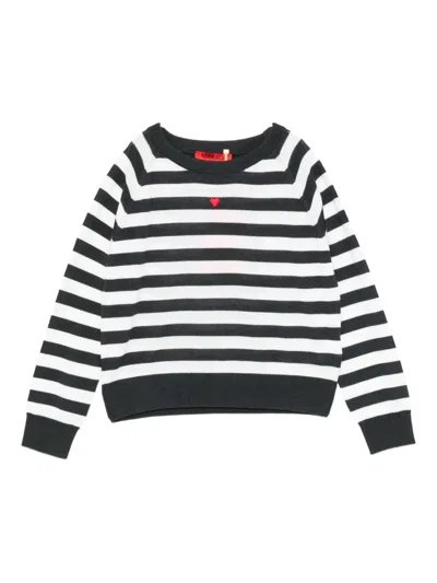 Max & Co Kids' Striped Wool Jumper In Black