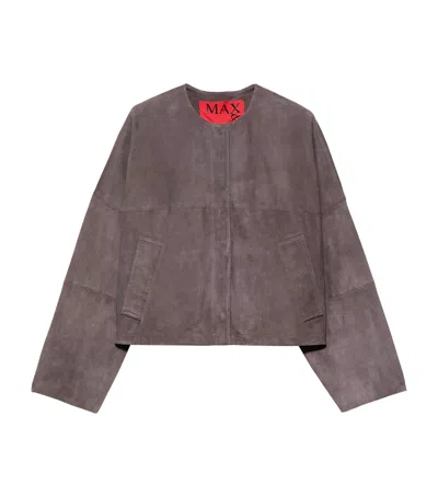 Max & Co . Suede Loose-fit Jacket In Brown