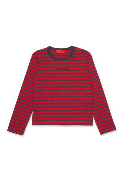 MAX & CO LONG SLEEVE T-SHIRT IN STRIPED MICRO RIBS