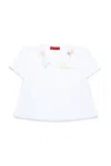 Max & Co Floral Embroidery T-shirt In White