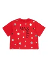 Max & Co T-shirt With Logo And Metallic Polka Dots In Red