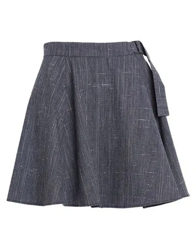 Max & Co . Tabor Woman Mini Skirt Blue Size 2 Virgin Wool, Polyester, Viscose, Cotton, Textile Fibers