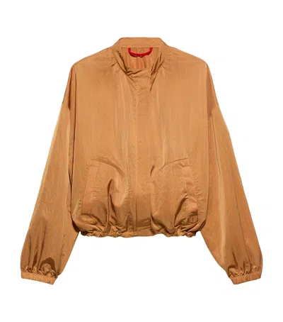 Max & Co . Taffeta Bomber Jacket In Brown