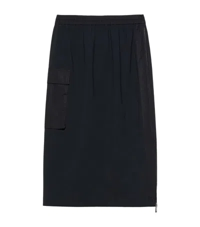 Max & Co . Technical Jersey Midi Skirt In Black