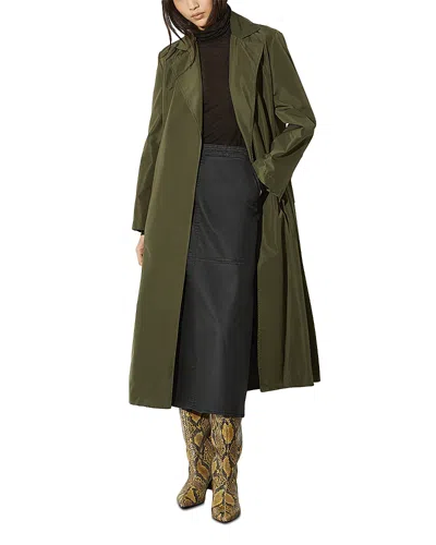 Max & Co . Tecnolong Belted Coat In Kaki