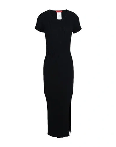 Max & Co . Teruel Woman Maxi Dress Black Size L Cotton, Viscose