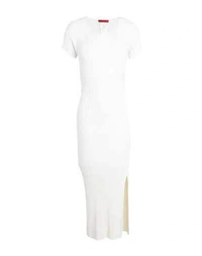 Max & Co . Teruel Woman Maxi Dress White Size M Cotton, Viscose
