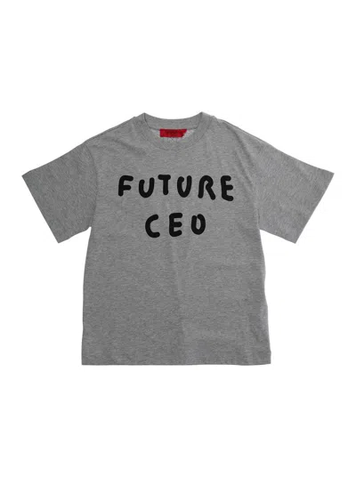 Max & Co Max&co. Text-print Cotton T-shirt In Gray